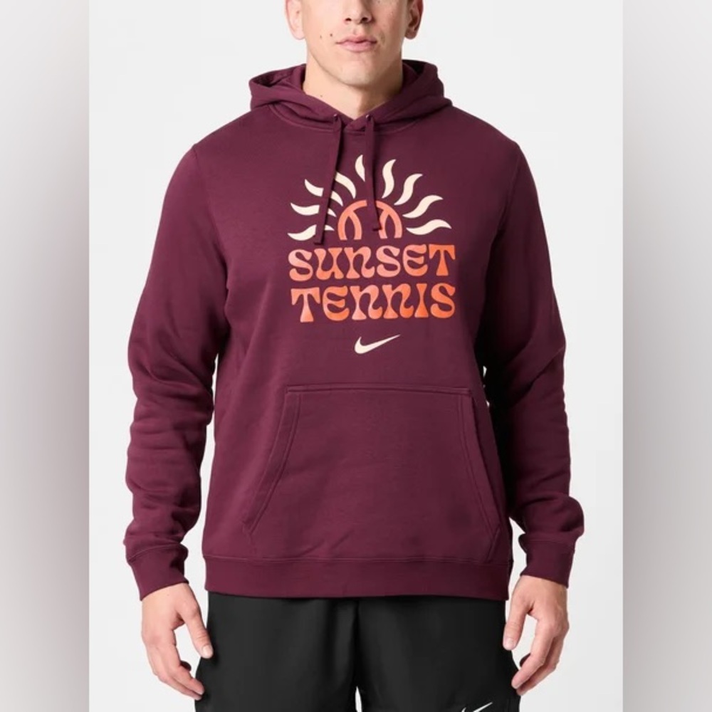 Nike Sportswear Club Fleece Sunset Tennis Pullover Hoodie Size Medium